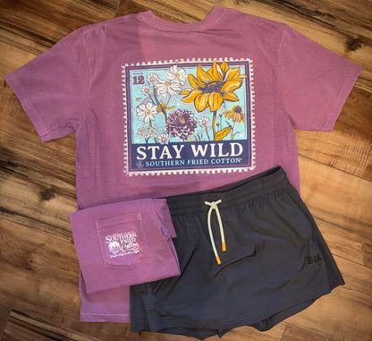 Southern Fried Cotton Women's Stay Wild S/S TEE Shirt