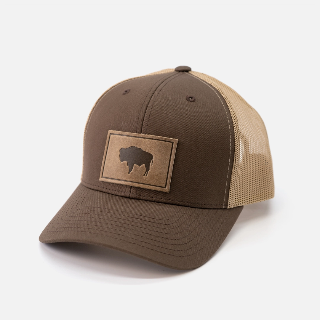 Range Leather Co. Buffalo Leather Patch Snapback Hat