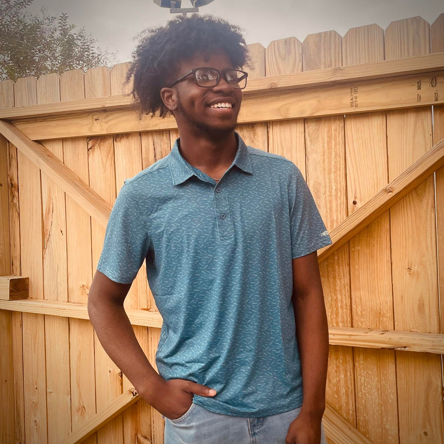 Aftco Men's Cypress Printed Polo Shirt