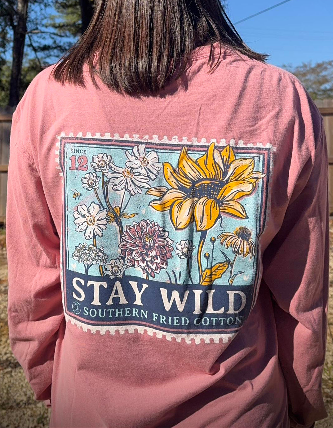 Southern Fried Cotton Women's Stay Wild Long Sleeve TEE Shirt
