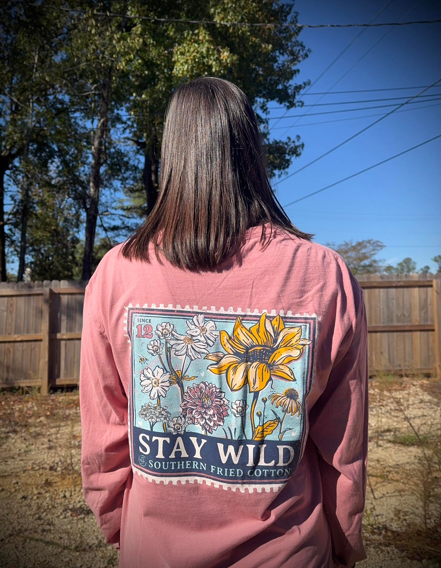 Southern Fried Cotton Women's Stay Wild Long Sleeve TEE Shirt