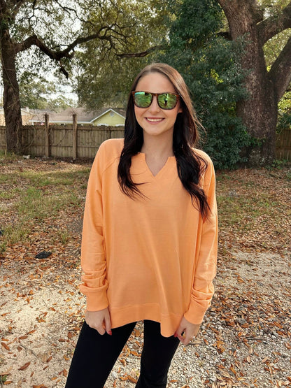 Southern Fried Cotton Women's Weekend Ready Oversized V-Neck Fleece