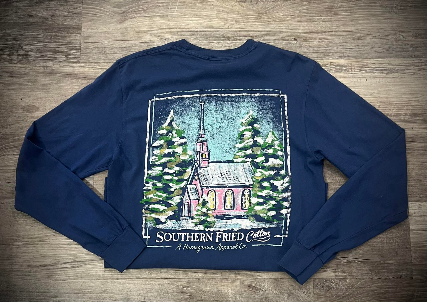 Southern Fried Cotton Women's Winter Country Church L/S Tee Shirt