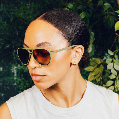 Goodr I Come with Baggage Shades - Rich Green/Amber Gradient Lenses