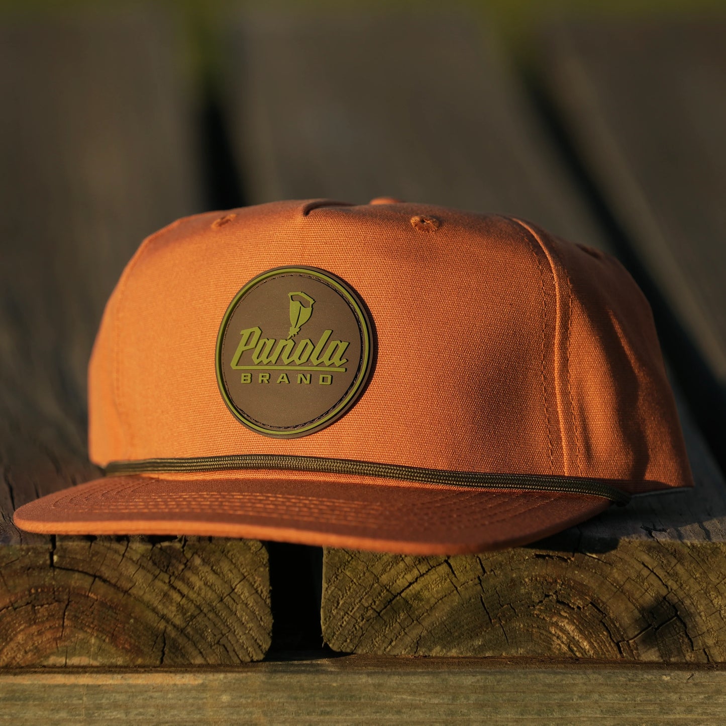 Panola Brand Rubber Patch Logo Rope Snapback Hat
