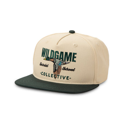 Wildgame Collective Embroidered Mallard Full Logo Canvas Back Snapback Hat