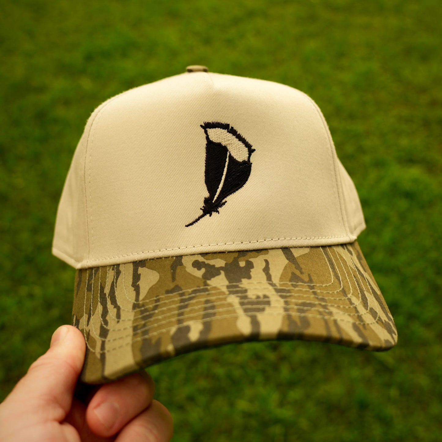 Panola Brand Camo Feather 2 Tone Trucker Snapback Hat