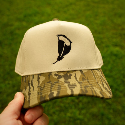 Panola Brand Camo Feather 2 Tone Trucker Snapback Hat