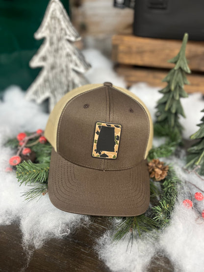 Low Country Comfort Alabama Outline Camo PVC Patch Snapback Hat