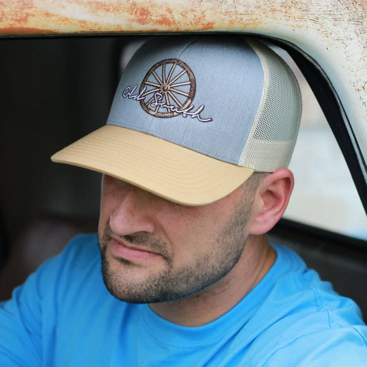Old South Apparel Wagon Wheel Trucker Snapback Hat