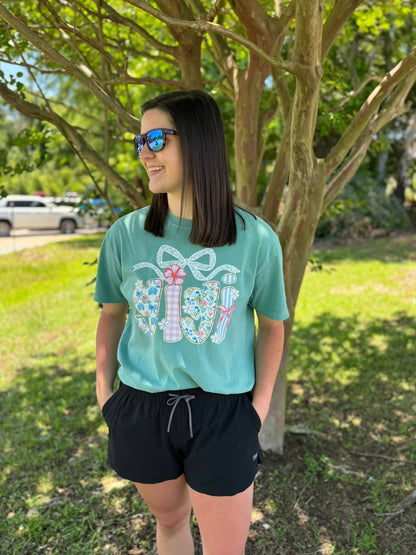 Southern Backroad Women's Floral Lace Bow GiGi S/S TEE Shirt