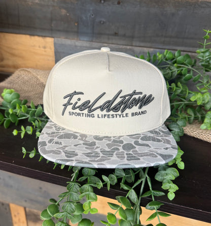 Fieldstone Outdoors Embroidered Logo Canvas Camo Bill Snapback Hat