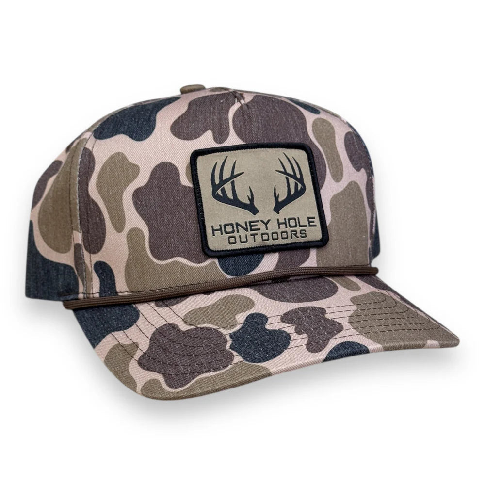 Honey Hole Outdoors Twill Buck Patch Rope Snapback Hat