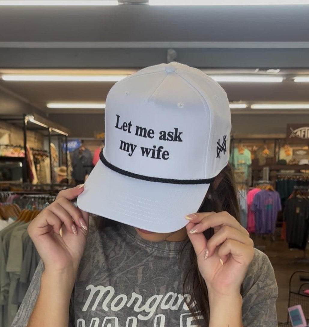 Mad Hatter Let Me Ask My Wife Rope Trucker Snapback Hat