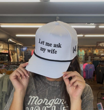 Mad Hatter Let Me Ask My Wife Rope Trucker Snapback Hat