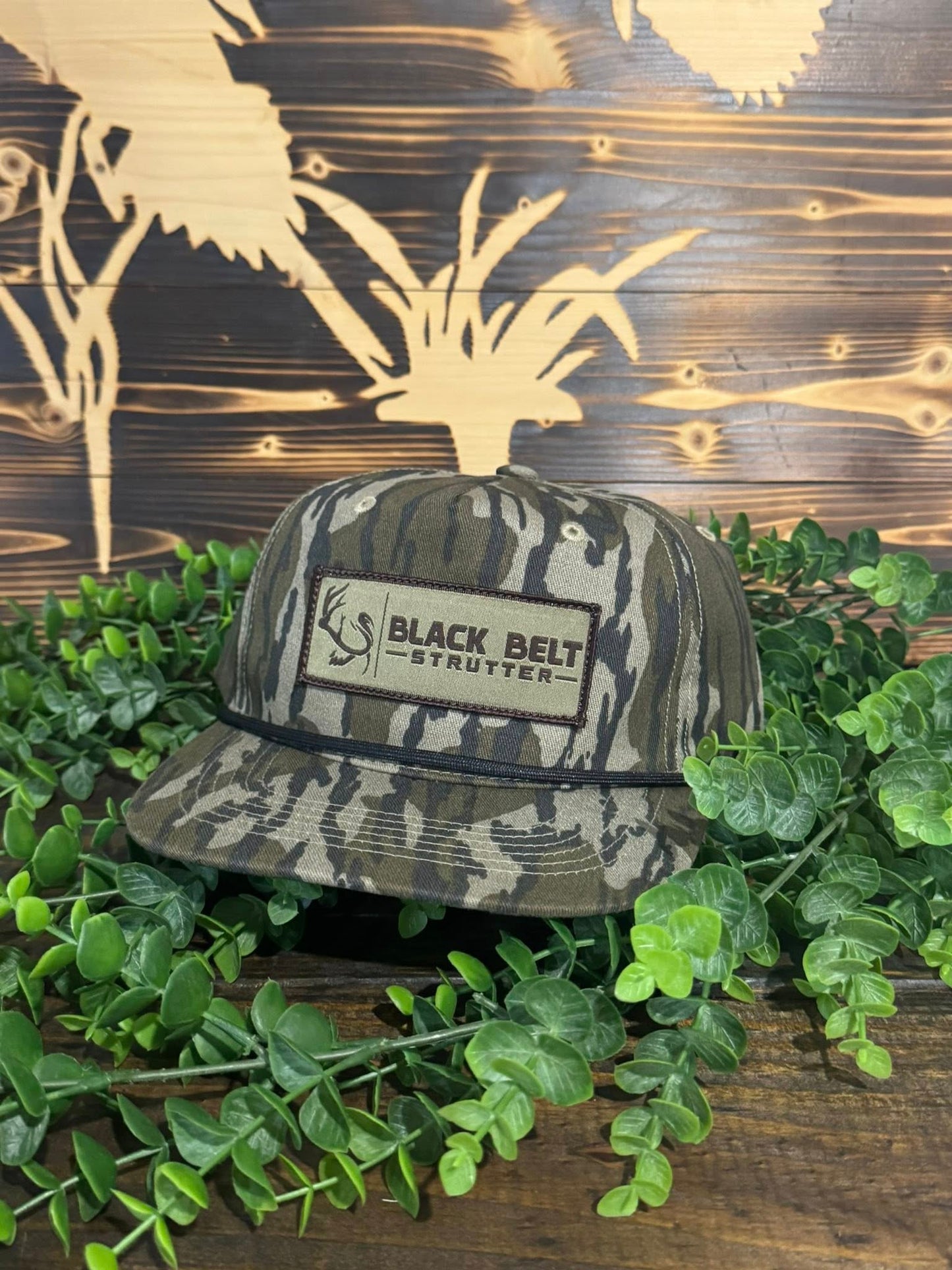 Black Belt Strutter Woven Patch Rope Snapback Hat