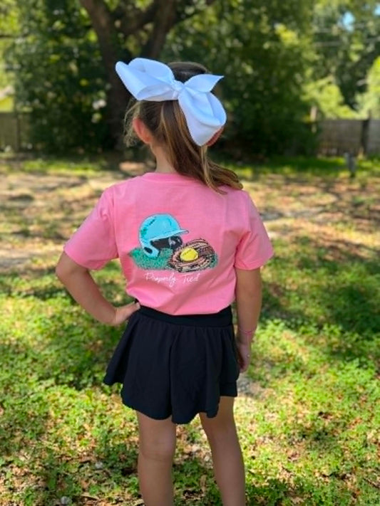 Properly Tied Girls Softball S/S TEE Shirt