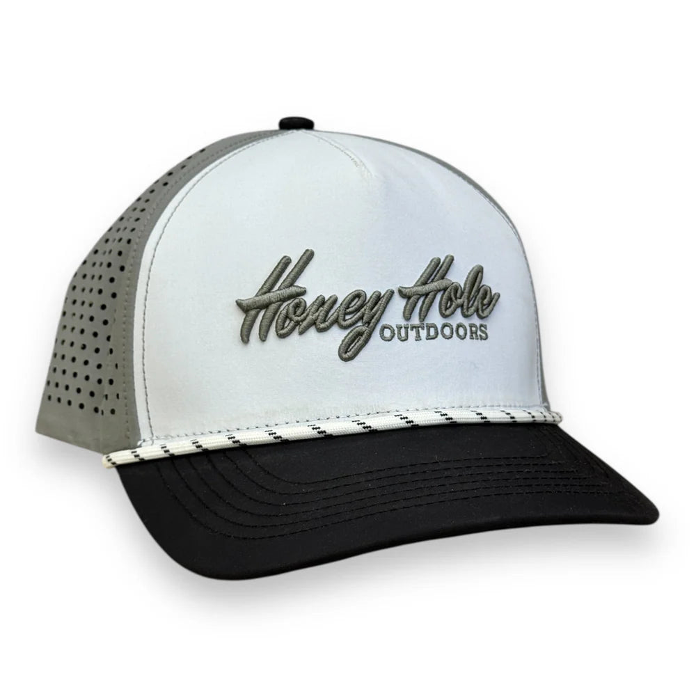 Honey Hole Outdoors Embroidered Logo Heritage Performance Rope Snapback Hat
