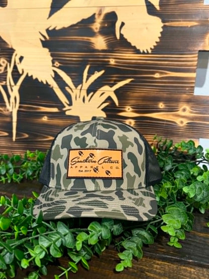 Southern Culture Deer Tracks Leather Patch Snapback Hat