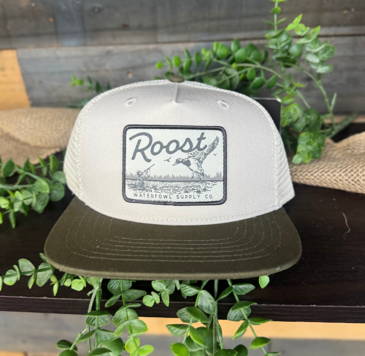 Roost Waterfowl Roost Duck Landing Logo Patch Snapback Hat