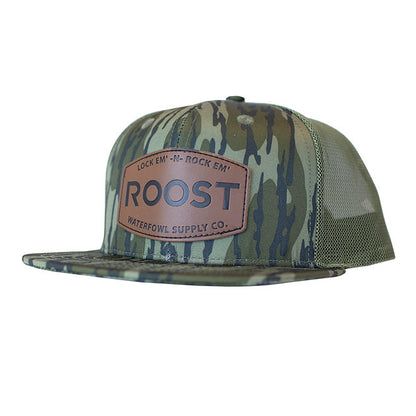 Roost Leather Patch 7 Panel Snapback Hat