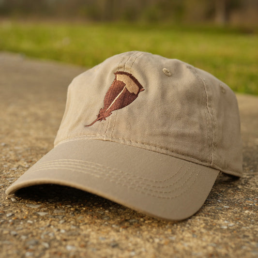 Panola Brand Feather Logo Embroidered Unstructured Solid Back Hat