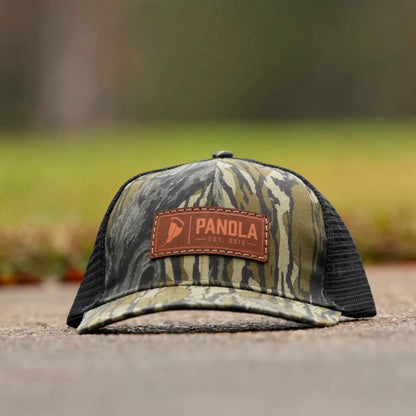 Panola Brand Leather Patch Trucker Snapback Hat