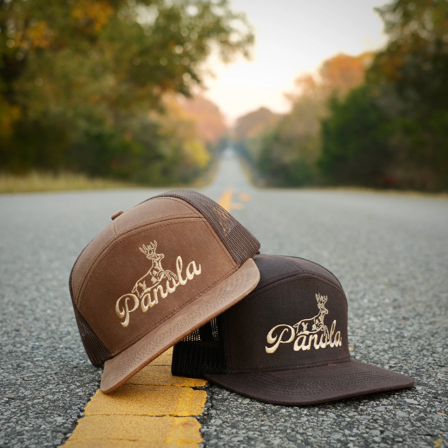 Panola Brand Fence Jumper Buck Waxed 7 Panel Trucker Snapback Hat