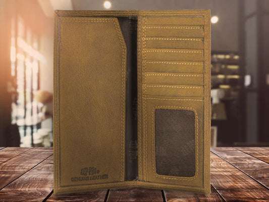 Zep Pro Vintage Tan Leather Secretary Wallet