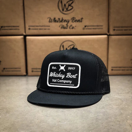 Whiskey Bent Hat Co. Black Top Rope Snapback Hat