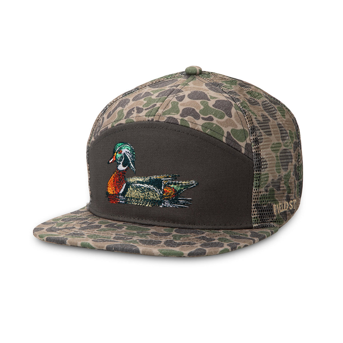 Fieldstone Outdoors Backwoods Camo Wood Duck 7 Panel Snapback Hat