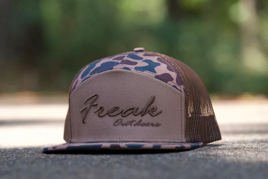Freak Outdoors Woodsman Reno Embroidered 7 Panel Snapback Hat