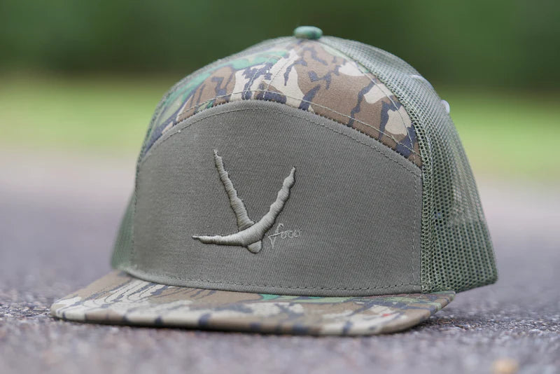 Freak Outdoors Woodsman Turkey Track Puff Embroidered 7 Panel Snapback Hat