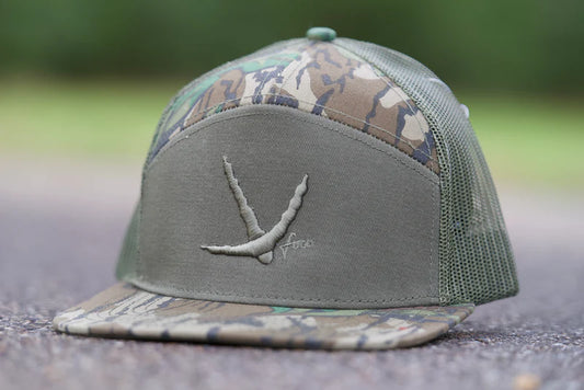 Freak Outdoors Woodsman Turkey Track Puff Embroidered 7 Panel Snapback Hat