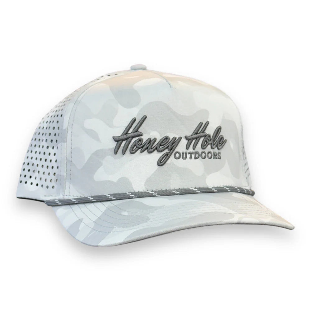 Honey Hole Outdoors Embroidered Logo Heritage Performance Rope Snapback Hat