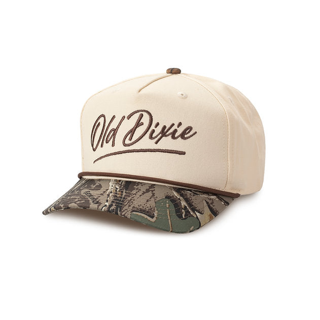 Old Dixie Advantage Camo Bill Rope Snapback Hat