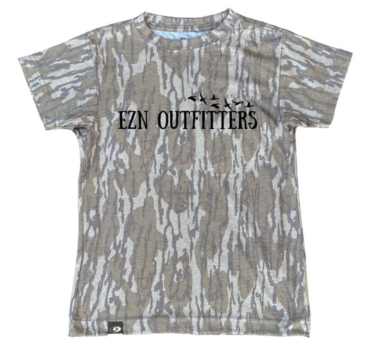 EZN Outfitters Youth Mossy Oak Washed Out Black Ink S/S TEE Shirt