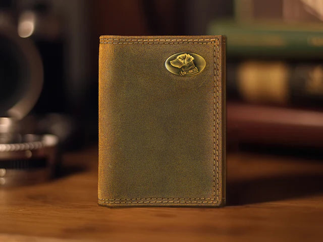 Zep Pro Vintage Tan Leather Trifold Wallet