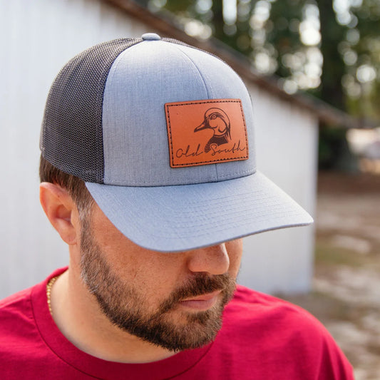Old South Apparel Wood Duck Leather Patch Snapback Hat