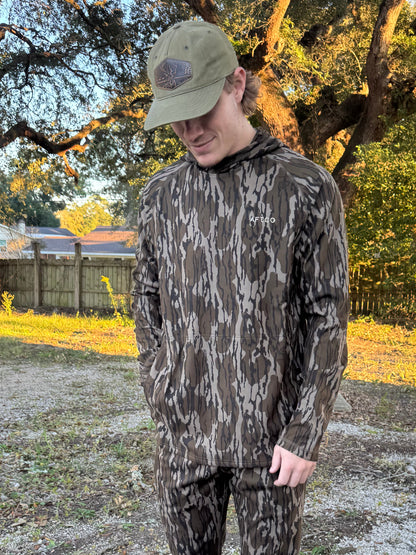 Aftco Men's Coastal Layer Mossy Oak Hooded Pullover Jacket