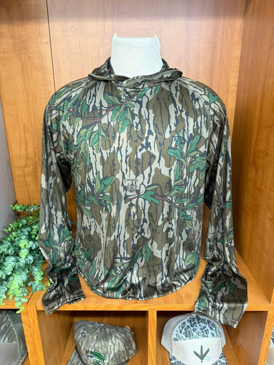 Aftco Men's Mossy Oak Performance Hood Performance L/S Shirt
