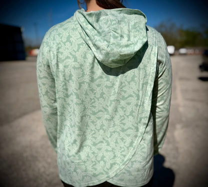 Aftco Women's Ocean Bound Printed Hooded Performance L/S Shirt