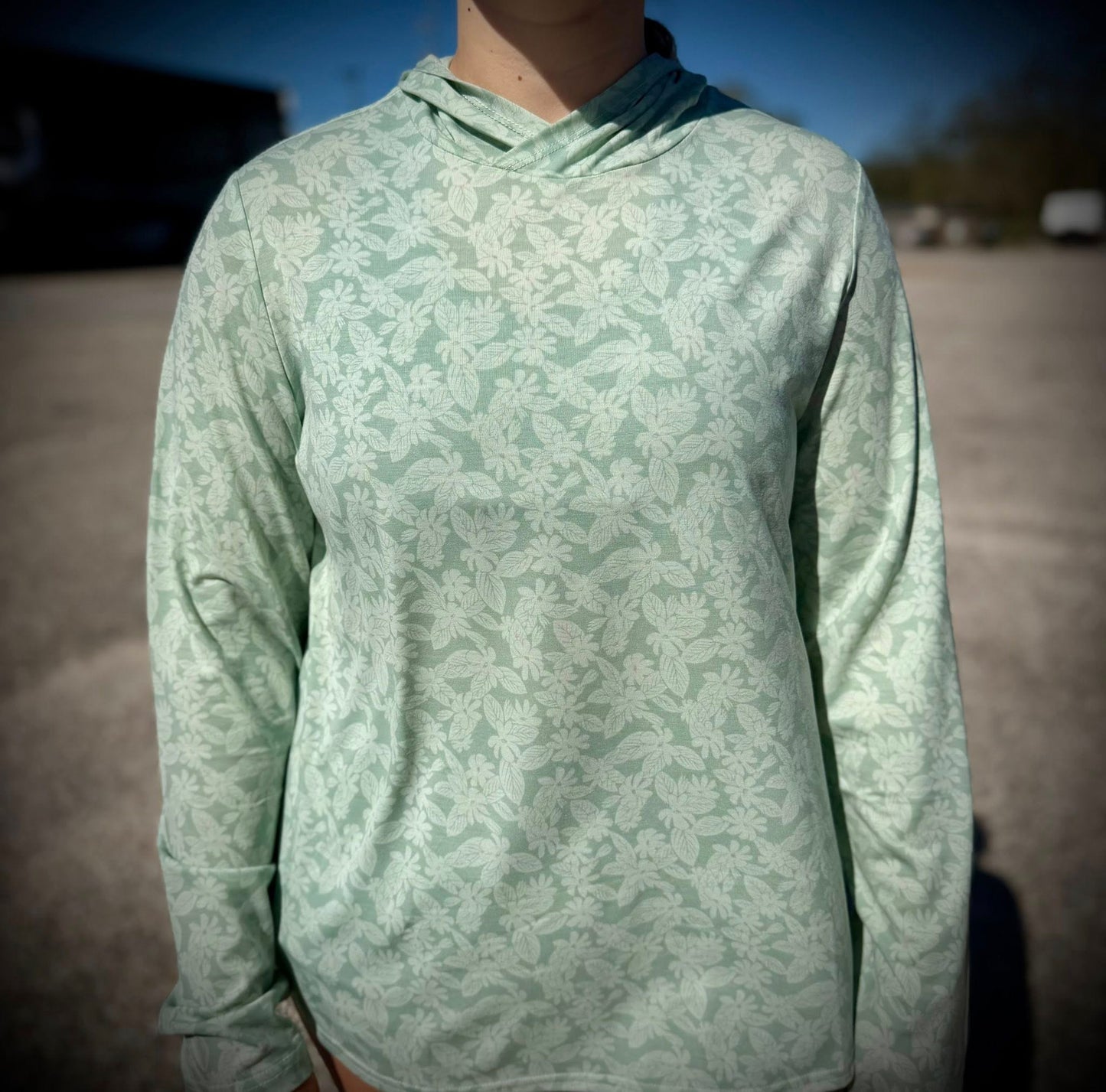 Aftco Women's Ocean Bound Printed Hooded Performance L/S Shirt