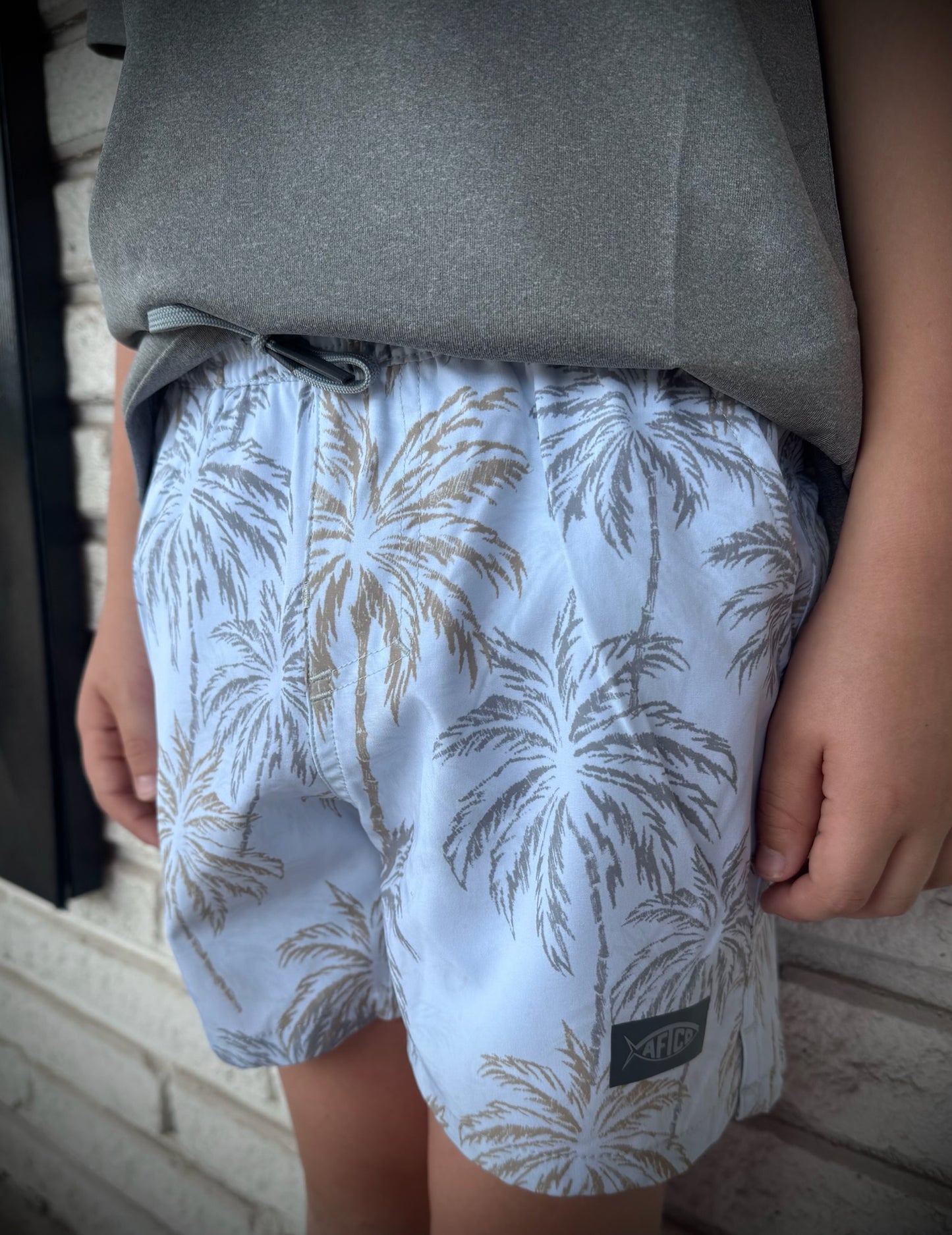 Aftco Youth Strike Printed Short Swim Trunks