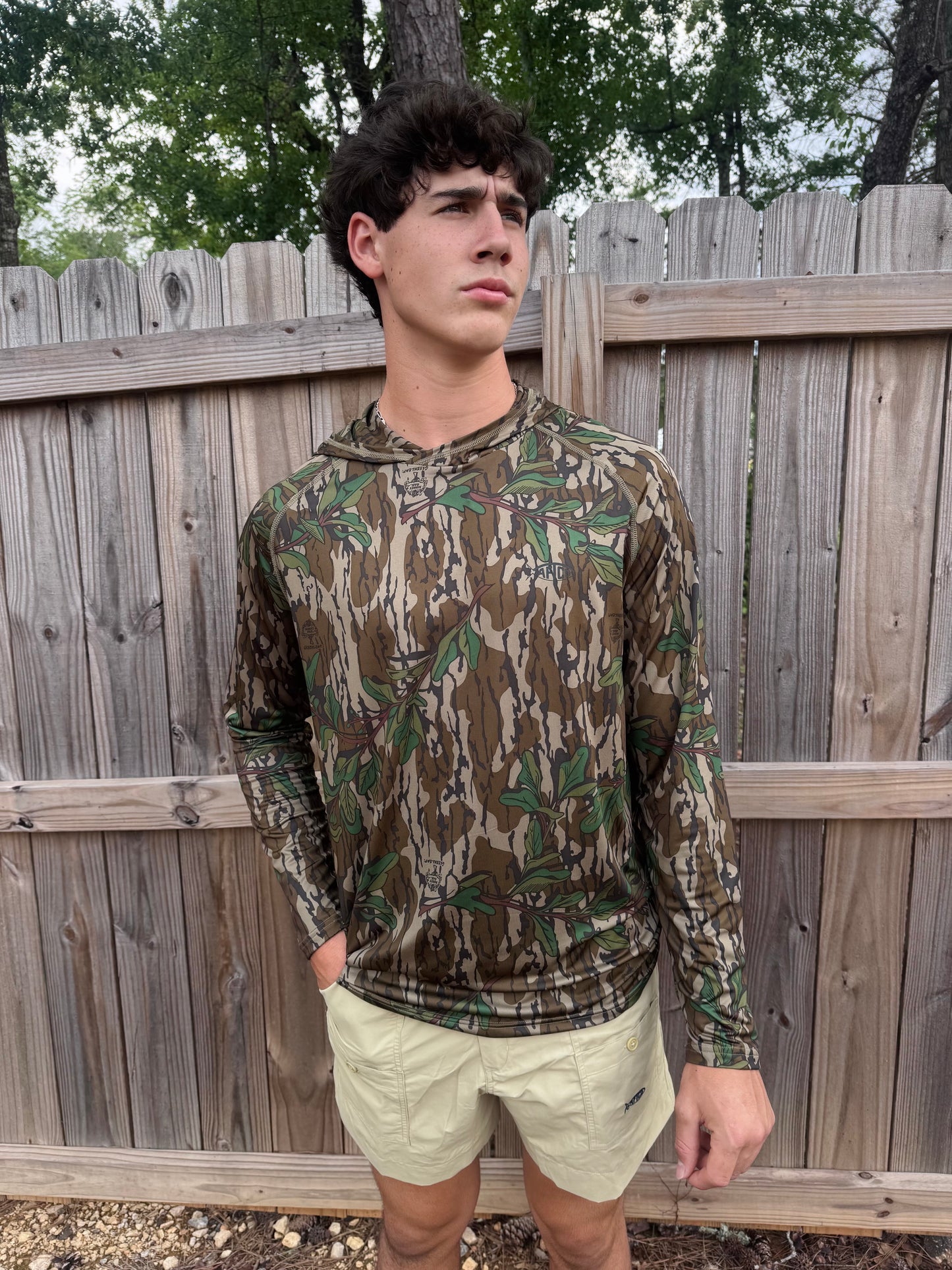 Aftco Men's Mossy Oak Performance Hood Performance L/S Shirt