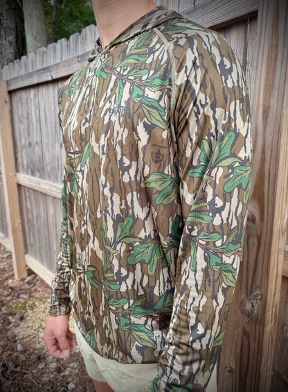 Aftco Men's Mossy Oak Performance Hood Performance L/S Shirt