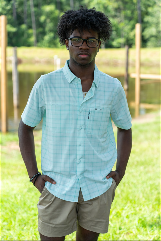 Aftco Men's Seabreeze Tech Button Down S/S Shirt