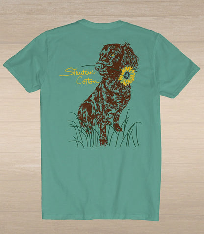Struttin Cotton Women's Boykin with Sunflowers S/S TEE Shirt