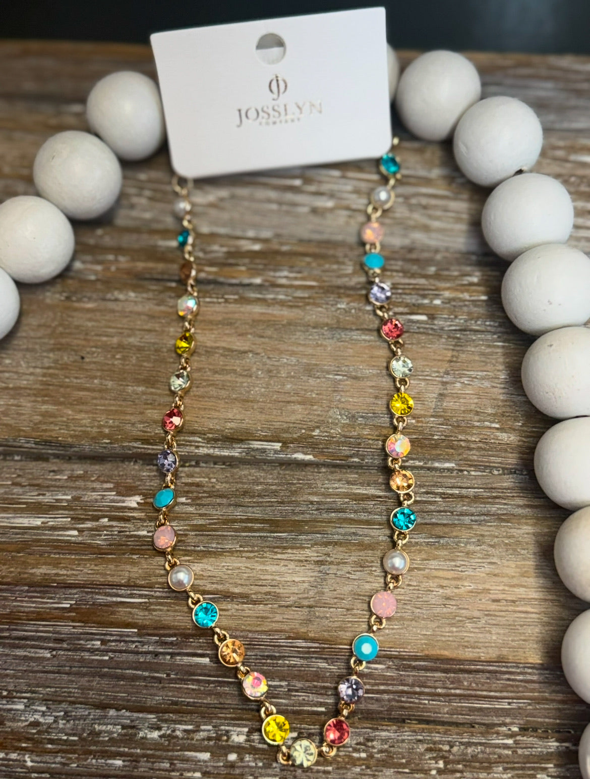 Colorful Stone/Pearl Necklace