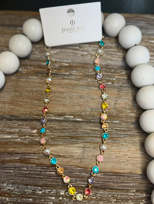 Colorful Stone/Pearl Necklace